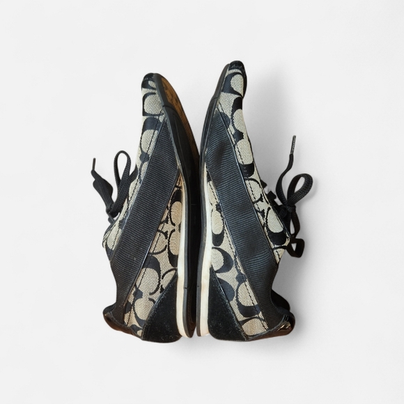 Coach Hillary Black and Cream Women's Lace Up Sneakers Size 6 - Picture 8 of 9